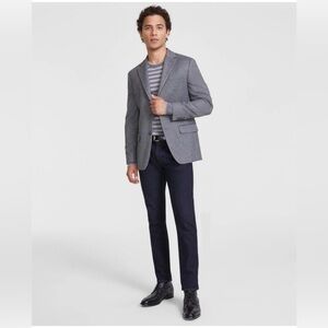 Tommy Hilfiger Men's Modern-Fit TH Flex Sport Coat Blazer Jacket Gray Weave 36S